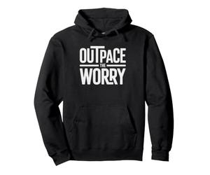 Solo Female Hiker Who Outpaces Worry One Step Time Trail Pullover Hoodie