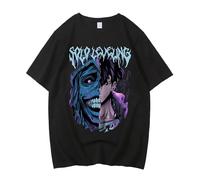 Solo Leveling Anime T-Shirt for Teen Boys - Short Sleeve Graphic Tee, Cool 3D Print Design, Comfortable Cotton Casual Wear, for Fans (Black4,3XL)