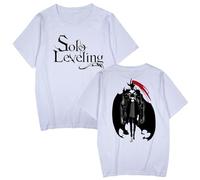Solo Leveling T-Shirts Merch Tee Summer Women Men Streetwear Fashion Casual Short Sleeve Camiseta Tee Chic Tops (White,3XL)