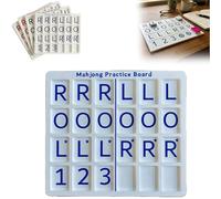 Solo Mahjong Board Practice, Mahjong Practice Board Solo Play Mahjongs Tiles Set American, 3D Printed Mahjongs Strategy Aid with 24 Slots, for Beginners and Advanced Players (A-blue)