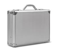 Solo New York Fifth Avenue 17.3 Inch Aluminum Laptop Attaché Briefcase, Hard-sided with Combination Locks, Silver, Silver, Fifth Avenue Aluminum Attaché Briefcase With Combination Locks