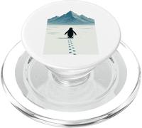 Solo Penguin Journey Arctic Landscape Solitude Perseverance PopSockets PopGrip for MagSafe