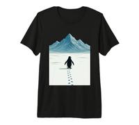 Solo Penguin Journey Arctic Landscape Solitude Perseverance Premium T-Shirt