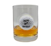 solo-pro master your game 60TH Birthday Golf Gift Whiskey Shot Glass Real Golf Ball Embedded