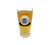 solo-pro master your game Birthday Celebration Pint Glass Unique Novelty Design Real Golf Ball Embedded Gift Dad Him Her (60TH)