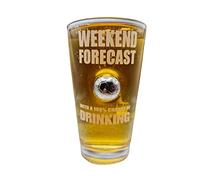 solo-pro master your game Unique Football Themed Gift Pint Glass Embedded Stainless Steel Ball Fathers Day, Birthday, for HIM HER (WEEKENDFORECAST)