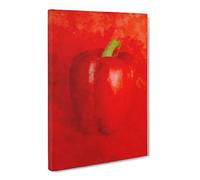 Solo Red Bell Pepper Canvas Print | Gallery Wrapped 30mm Frame Wall Art | 30x20 inches | Ready to Hang | Modern Picture | Living Room Bedroom Lounge Office