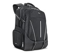 Solo Rival 17.3 Inch Laptop Backpack with Hardshell Side Pockets, Black, One Size, Laptop, Black with Grey Accents, One Size, Laptop, Black with grey accents, standard size, Laptop