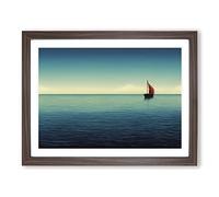 Solo Sailing Boat Vol.1 Framed Print | A3 Walnut Framed Wall Art | Ready to Hang | Modern Vehicle Picture | Living Room Bedroom Lounge Office