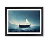 Solo Sailing Boat Vol.2 Framed Print | A2 Black Framed Wall Art | Ready to Hang | Modern Vehicle Picture | Living Room Bedroom Lounge Office