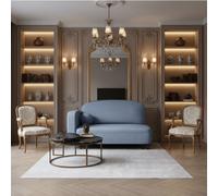 Solo Sofa Bed Has Sleep Function And Storage Box Polyurethane Foam Wooden Metal Legs 162X93X97Cm Light Blue Left