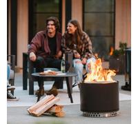 Solo Stove Bonfire 2.0 Wood Burning Stainless Steel Fire Pit, Stand, Ash Pan & Carry Case Ash Color Low Smoke
