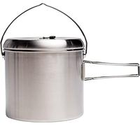Solo Stove Pot 4000 ml | Incl. Nylon Sack, Lightweight Stainless Steel Backpacking Cookware, Markings for oz and ml, Pour Spout and Fold-Out Handles, 19,7 x 18,4 cm, Volume: 4 L, 822 g