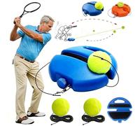 Solo Tennis Trainer Rebound Ball with String, Self Practice Tennis Training Kit, Water Fillable Weighted Base, Tangle-Free Portable Tennis Rebounder for Adults Beginners, Outdoor (Blue+3 balls)