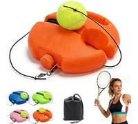 Solo Tennis Trainer Rebounder Ball,Tennis Practice Device with Rope and Anti-Slide Trainer Baseboard,Anti-Tangle String Tennis Trainer,For Adult Training Kids Player Beginner (Orange,1 SET)