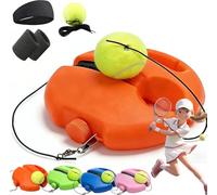 Solo Tennis Trainer Rebounder Ball,Tennis Practice Device with Rope & Anti-Slide Trainer Baseboard,Anti-Tangle String Tennis Trainer For Adult Kids Player Beginner Self-Training (#3,1Set+1Ball)