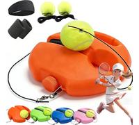 Solo Tennis Trainer Rebounder Ball,Tennis Practice Device with Rope & Anti-Slide Trainer Baseboard,Anti-Tangle String Tennis Trainer For Adult Kids Player Beginner Self-Training (#3,1Set+2Ball)