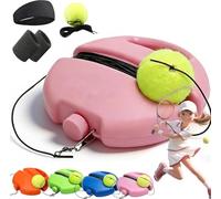 Solo Tennis Trainer Rebounder Ball,Tennis Practice Device with Rope & Anti-Slide Trainer Baseboard,Anti-Tangle String Tennis Trainer For Adult Kids Player Beginner Self-Training (#4,1Set+1Ball)