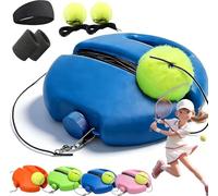Solo Tennis Trainer Rebounder Ball,Tennis Practice Device with Rope & Anti-Slide Trainer Baseboard,Anti-Tangle String Tennis Trainer For Adult Kids Player Beginner Self-Training (#2,1Set+2Ball)