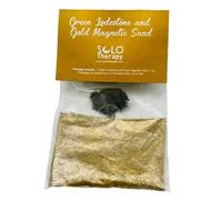 Solo Therapy Green Lodestone (1 ct) and Gold Magnetic Sand (1 oz), Good Luck, Prosperity, Abundance Spells, Money Rituals