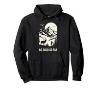 Solo Traveler Hiking Go Solo Go Far Mountains Pullover Hoodie