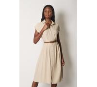 SOLO Women's Button-Down Midi Shirt Dress in Stone | Size: 16 SOLO Stone 16