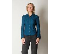 SOLO Women's Textured Long Sleeve Button-Down Shirt in Blue | Size: 14 SOLO Blue 14
