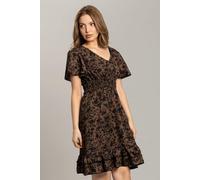 SOLO Women's Wrap Over Midi Dress in Brown | Size: 10 SOLO Brown 10