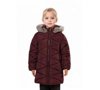 SOLOCOTE Girls Winter Coats Hooded Sherpa Lined Lightweight Jacket Thick Warm Puffy Water-resistant Windproof Shiny Jackets Wine red 5-6 Years