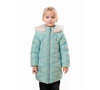 SOLOCOTE Girls Winter Coats Hooded Sherpa Lined Lightweight Jacket Thick Warm Puffy Waterproof Windproof Cotton Shiny Jackets 170763-Green-7-8Y