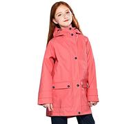 SOLOCOTE Kids Rain Jacket Hooded Lined Rubber RainCoats for Girls Boys Waterproof Windproof, 180806 Coral Red 11-12Y