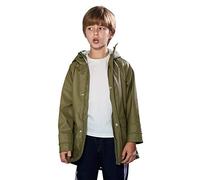 SOLOCOTE Kids Rain Jacket Hooded Lined Rubber RainCoats for Girls Boys Waterproof Windproof 180806 Khaki C 7-8Y GM