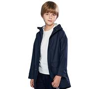 SOLOCOTE Kids Rain Jacket Hooded Lined Rubber RainCoats for Girls Boys Waterproof Windproof 180806 Navy B 5-6Y GM