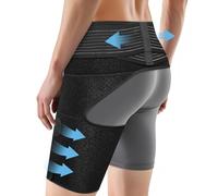 SOLOEVER Adjustable Hip & Thigh Brace for Sciatica Pain Relief (Black, Left)