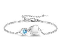 SOLOLIKE Cremation Jewelry Bracelet for Ashes for Women: Sterling Silver Infinity Rose Gold Urn Bracelets S925 - Memorial Jewelry Gifts for a Loss of Loved Ones, 0.79*0.4, Sterling Silver, Cubic