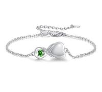 SOLOLIKE Infinity Cremation Jewellery Bracelet for Ashes for Women:S925 Sterling Silver Rose Gold Abalone Shell Urn Bracelets for Human Ashes - Memorial Jewelry Gifts for One, 0.79*0.4, Sterling