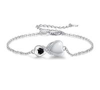 SOLOLIKE Urn Bracelet for Ashes for Women:S925 Sterling Silver Infinity Symbol Rose Gold/Tree of Life Urn Bracelets - Memorial Jewelry Gifts for Loss from Loved One, 0.87*0.4, Silver, Cubic Zirconia