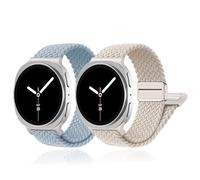 SOLOLUP 2 Pack Braided Magnetic Straps for Samsung Galaxy Watch 8/8 Classic Strap 44mm 40mm 46mm Men Women,Elastic Nylon Fabric Bands One Click No Gap Magnet Sport Strap for Samsung Watch 8/8 Classic
