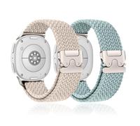 SOLOLUP 2 Pack Braided Straps for Samsung Galaxy Watch 8/8 Classic Strap 40mm 44mm 46mm Women Men,Stretchy Nylon Fabric Band One Click No Gap Parachute Sport Wristband for Samsung Watch 8/8 Classic