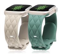 SOLOLUP 2 Pack Engraved Strap for Apple Watch Straps 42mm 46mm 40mm 41mm 38mm 44mm 45mm 49mm,Soft Silicone Sport Band Line Texture Designer Strap for iwatch Series 11 10 9 8 7 6 5 4 3 SE Ultra 3/2