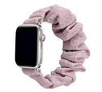 SOLOLUP Scrunchie Strap Compatible for Apple Watch Band 49mm 45mm 41mm 44mm 40mm 42mm 38mm, Elastic Nylon Ladies Bracelet for iwatch Ultra Series 8 7 6 SE 5 4 3 2 1, pink red gold 38/40/41mm-S