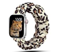 SOLOLUP Scrunchie Strap Compatible with Apple Watch Band 40mm 41mm 42mm 38mm 44mm 45mm 46mm 49mm Women, Elastic Nylon Wristband Strap for iWatch SE 3/2 Series 11 10 9 8 7 6 5 4 3 Ultra 3/2, 01-Cheetah