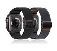 SOLOLUP Set Parachute+Magnetic Stretchy Straps for Apple Watch Ultra 3/2 Strap 49mm 46mm 45mm 44mm 42mm Men/Women,Elastic Solo Loop Nylon Sport Fabric Band for iWatch Serie 11 10 9 8 7 6 5 4 3 SE 3/2