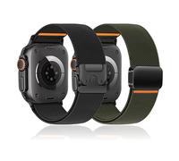 SOLOLUP Set Parachute+Magnetic Stretchy Straps for Apple Watch Ultra 3/2 Strap 49mm 46mm 45mm 44mm 42mm Men/Women,Elastic Solo Loop Nylon Sport Fabric Band for iWatch Serie 11 10 9 8 7 6 5 4 3 SE 3/2