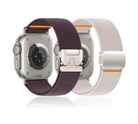 SOLOLUP Set Parachute+Magnetic Stretchy Straps for Apple Watch Ultra 3/2 Strap 49mm 46mm 45mm 44mm 42mm Men/Women,Elastic Solo Loop Nylon Sport Fabric Band for iWatch Serie 11 10 9 8 7 6 5 4 3 SE 3/2