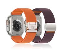 SOLOLUP Set Parachute+Magnetic Stretchy Straps for Apple Watch Ultra 3/2 Strap 49mm 46mm 45mm 44mm 42mm Men/Women,Elastic Solo Loop Nylon Sport Fabric Band for iWatch Serie 11 10 9 8 7 6 5 4 3 SE 3/2