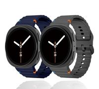 SOLOLUP Sport Bands for Samsung Galaxy Watch 8 Band 40mm 44mm/Galaxy Watch 8 Classic Band 46mm,2-Pack No Gap Soft Silicone Strap for Samsung Galaxy Watch 8 40 44/8 Classic 46 mm for Men Women