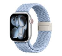 SOLOLUP Stretchy Braided Nylon Band Compatible with Apple Watch Bands 44mm 46mm 45mm 49mm 42mm Women Men,Magnetic Clasp Sport Loop Nylon Strap for iWatch 11 10 9 8 7 6 5 4 3 Ultra 3/2/1,Light Blue