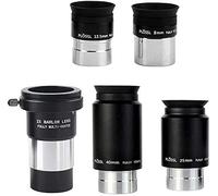 SOLOMARK 1.25inch,6mm,12.5mm,32mm,40mm Plossl Telescope Eyepieces and 2X Barlow Lens Set, provide the widest viewing field along with extra sharpness, Works on most brands of telescope