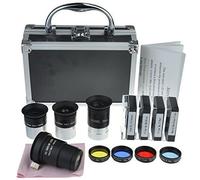Solomark Astronomical Telescope Accessory Kit - Telescope Accessories Case With Plossl Eyepieces Set, Filter Set, 2x Barlow Lens (Beginner Astronomers & Stargazers)